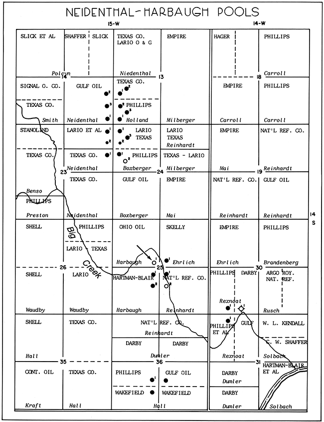 Historical map, Gorham oil field, June 17, 1936.