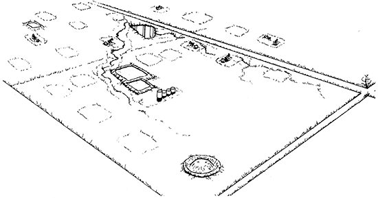 Sketch from photo of Roubach lease, 1957.