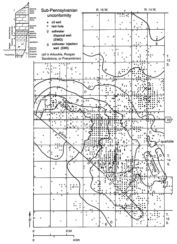 Sub-Pennsylvanian bedrock areal geology.