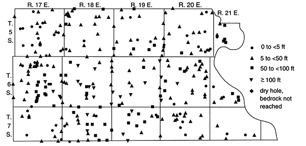 Saturated thickness of Pleistocene deposits, Atchison County.