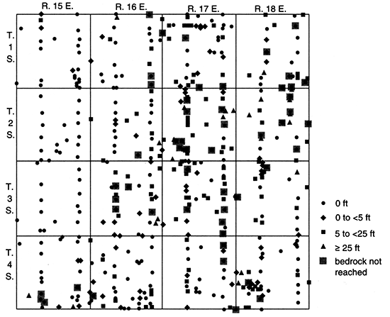 Total Pleistocene sand and gravel thickness, Brown County.