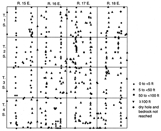 Saturated thickness of Pleistocene deposits, Brown County.