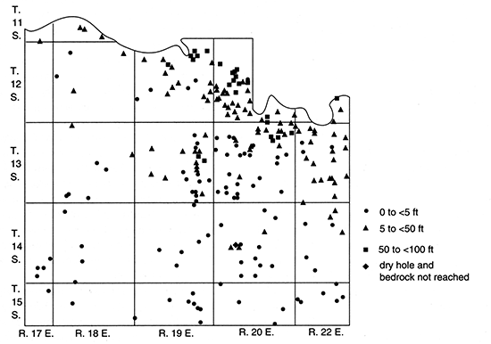 Saturated thickness of Pleistocene deposits, Douglas County.