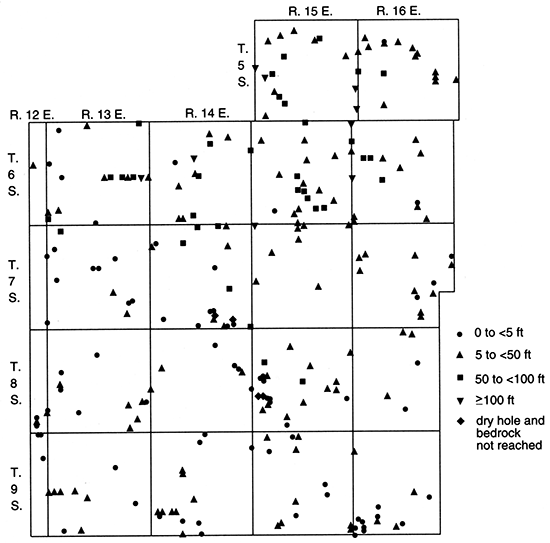 Saturated thickness of Pleistocene deposits, Jackson County.