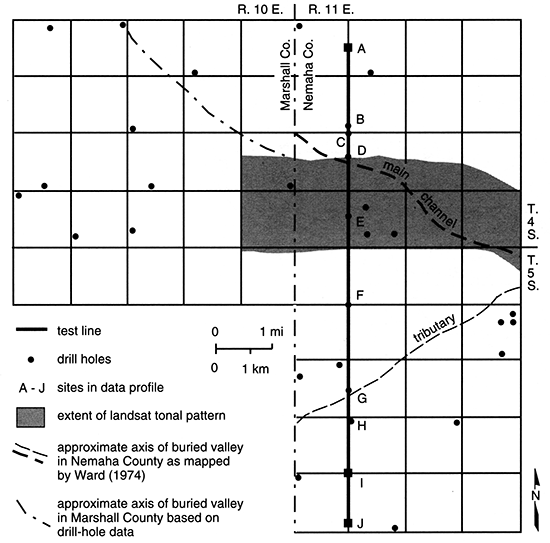 Location of buried valley in Nemaha County.