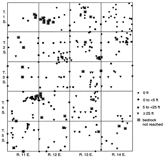 Total Pleistocene sand and gravel thickness, Nemaha County.