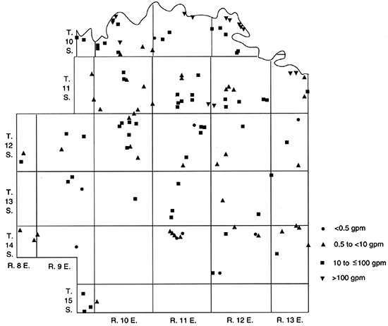 Estimated well yields, Wabaunsee County.