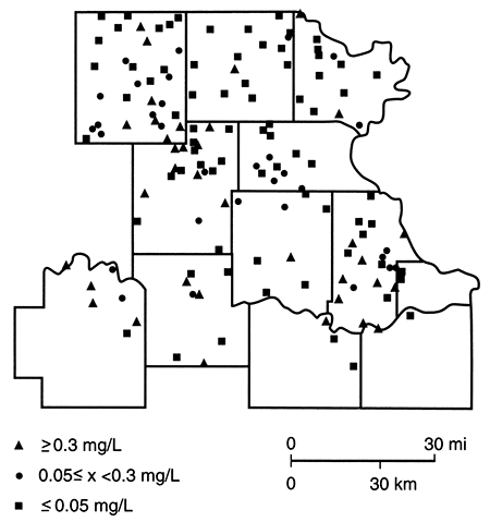 Manganese (Mn) concentration for samples.