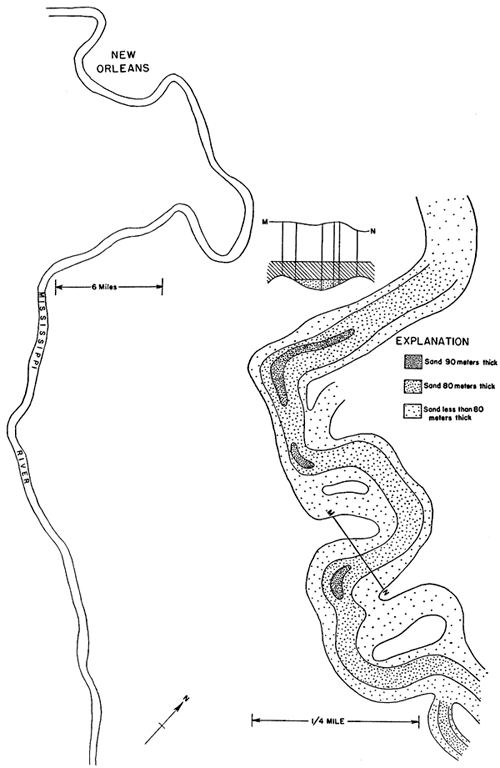 Two figures showing Mississippi River compared to oil producing sand in Russia.