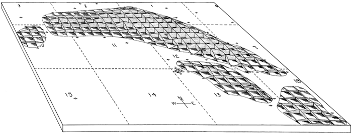 Three-D block diagram of producing sand, DeMalorie-Souder oil field.