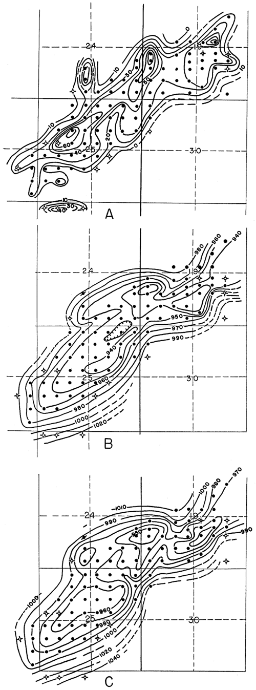 Maps of the Scott oil field.