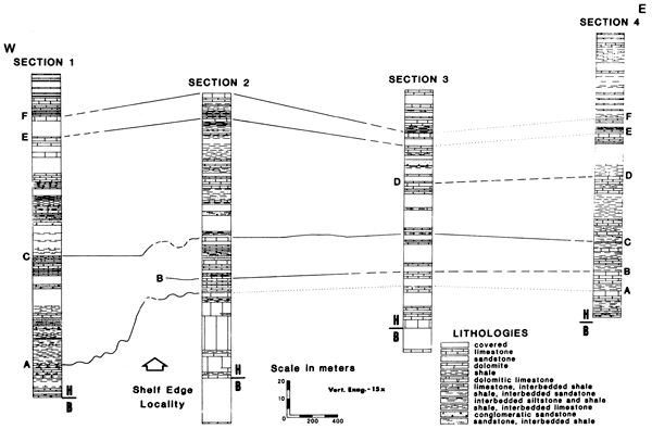Cross section through Holder Formation.