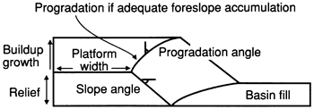 Schematic of prograding carbonate buildup.