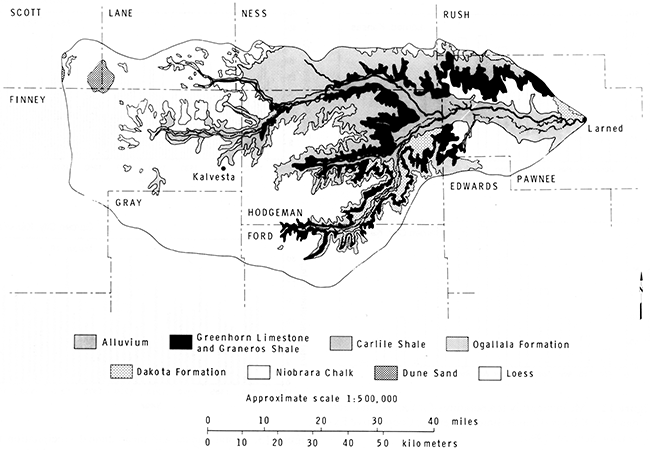 Surface geology of the Pawnee River basin.