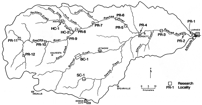 Pawnee River basin and localities where detailed soil-stratigraphic investigations were conducted.