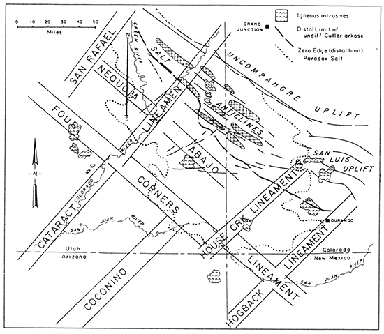Tectonic map of the Paradox basin, southeastern Utah and southwestern Colorado.