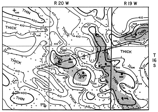 Isochron map, Stone Corral Anhydrite-Arbuckle.