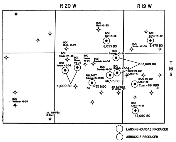 Production map, estimated ultimate recoveries.