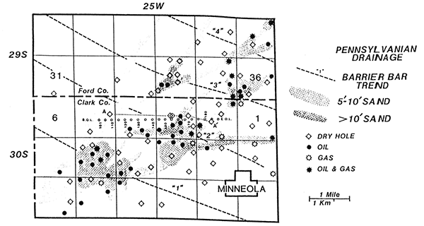 Major Lower Pennsylvanian drainages as interpreted from seismic.