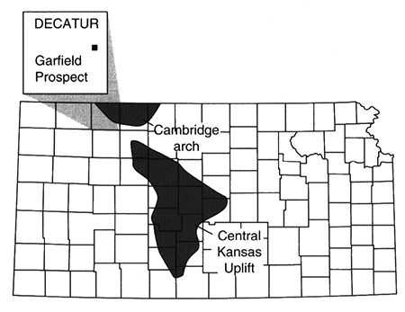Location of Garfield prospect, Lippelman field, Decatur County, Kansas.