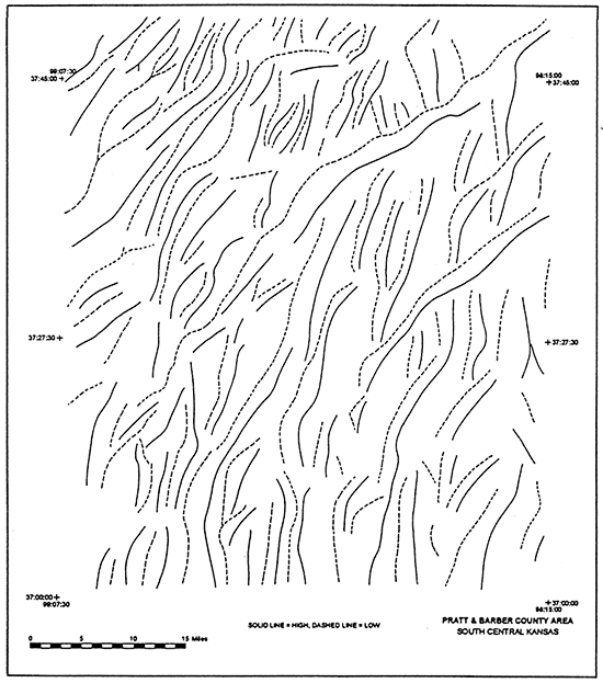 Axes of Simpson structural highs and lows.