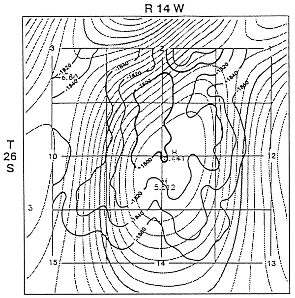 Moore SW field, Pratt County, a probable gravicline.