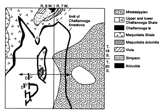 Subcrop map at the basal Pennsylvanian unconformity.