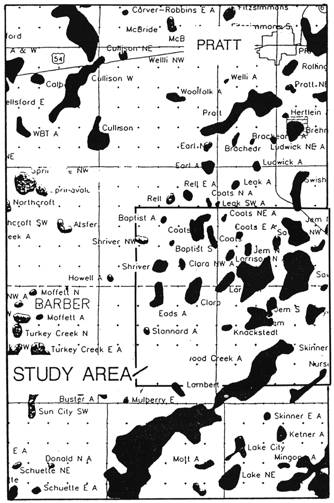 Regional location index, study area proximity to Pratt anticline, and regional geological features.