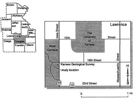 Douglas County located in northeast Kansas; campus is in northeast Douglas County.