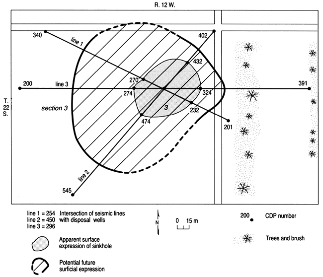 Site map showing present and potential surface subsidence at Siefkes.