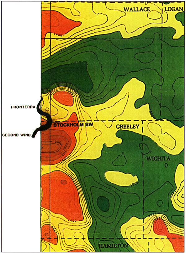 Portion of the Kansas aeromagnetic map in the Stockholm SW field area.