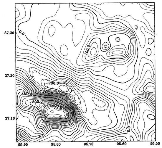 Magnetic anomaly caused by lithological change in the basement.