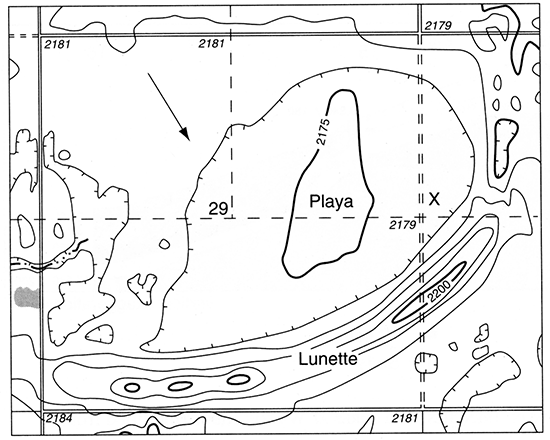 Topographic map in the vicinity of Wilson Ridge.