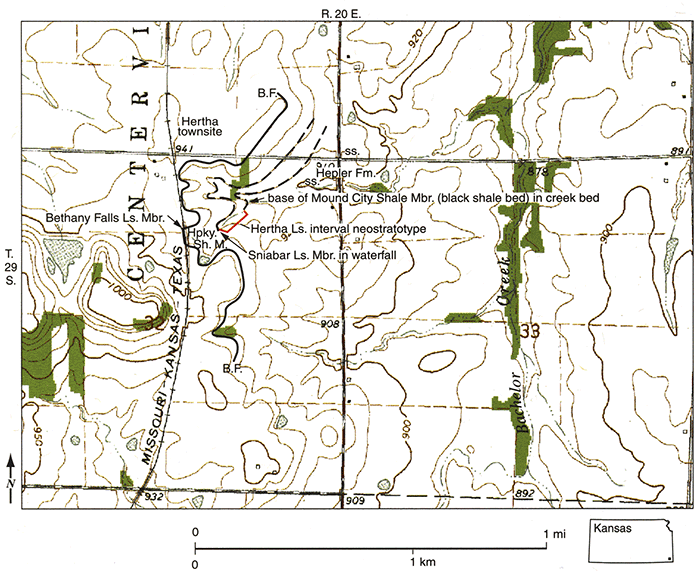 Map of part of 1973 South Mound, Kansas, 7 1/2-minute quadrangle.