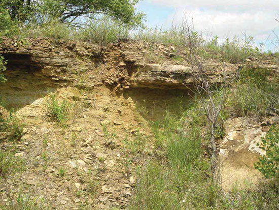 Color photo of exposure, Stone Corral Fm.