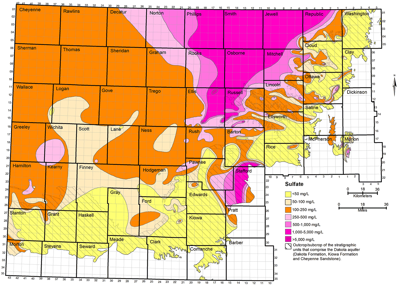 Distribution of sulfate concentration.