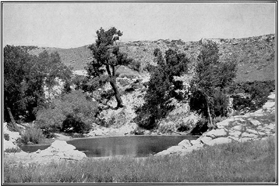 Black and white photo of St. Jacob's Well in Meade County.