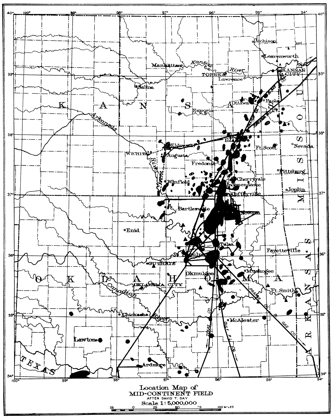 Location Map of Midcontinent Field.