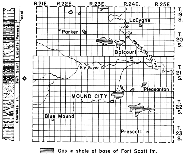 Fort Scott gas mostly in ranges 23 and 24 east.