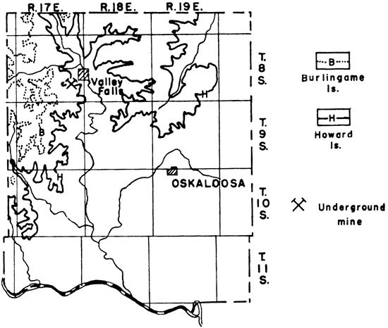 Underground mine near Valley Falls along Howard Ls outcrop.