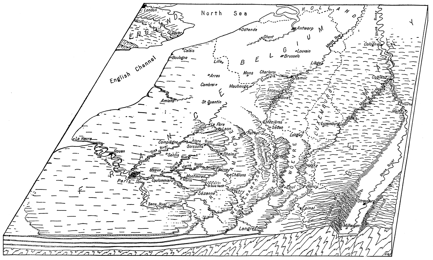 Diagrammatic view of the western theater of war.