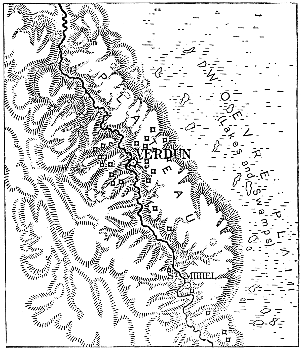 Terrain of the Verdun district.