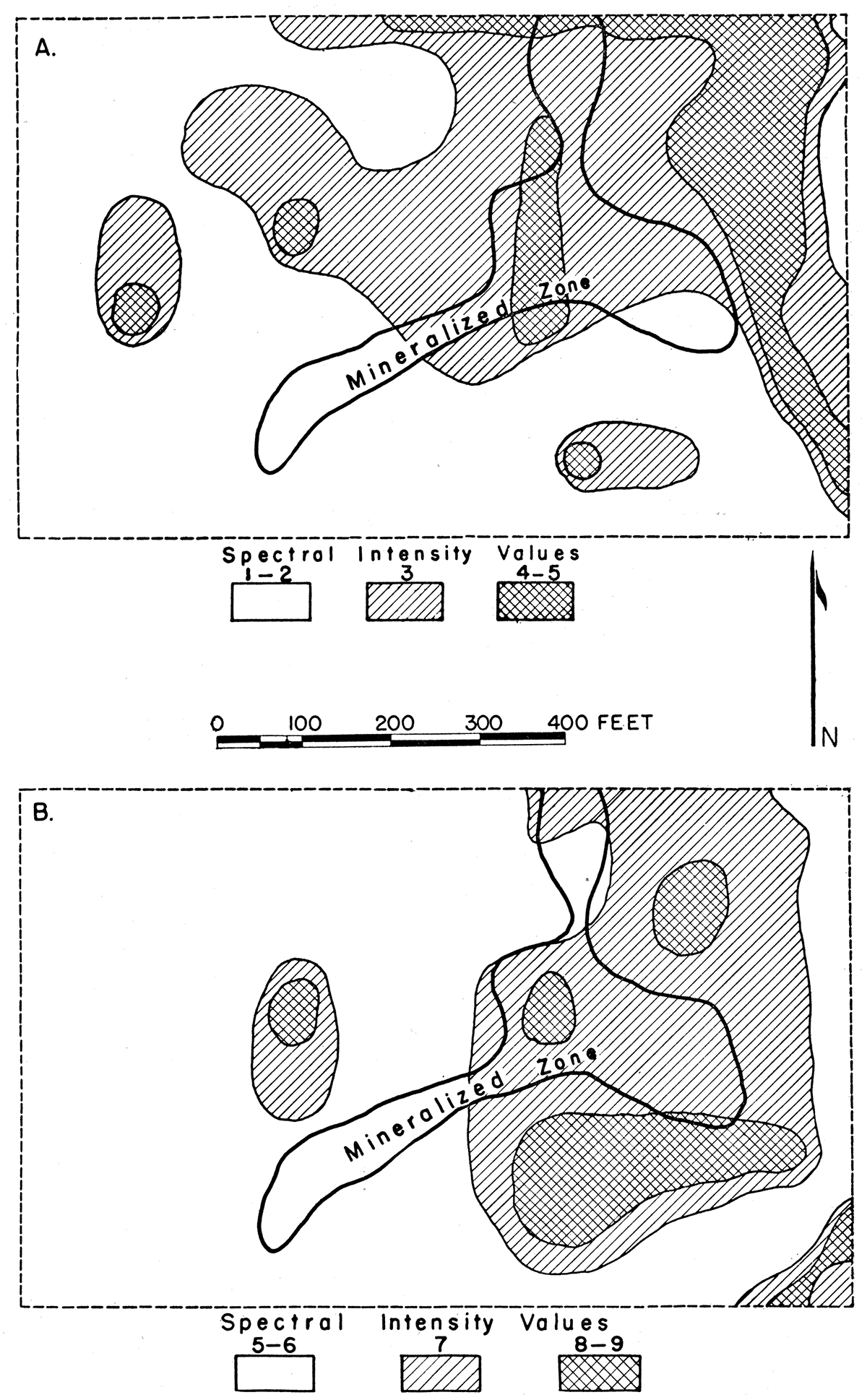 Maps showing the areal distribution of cobalt and manganese in the soil of the Karcher area.