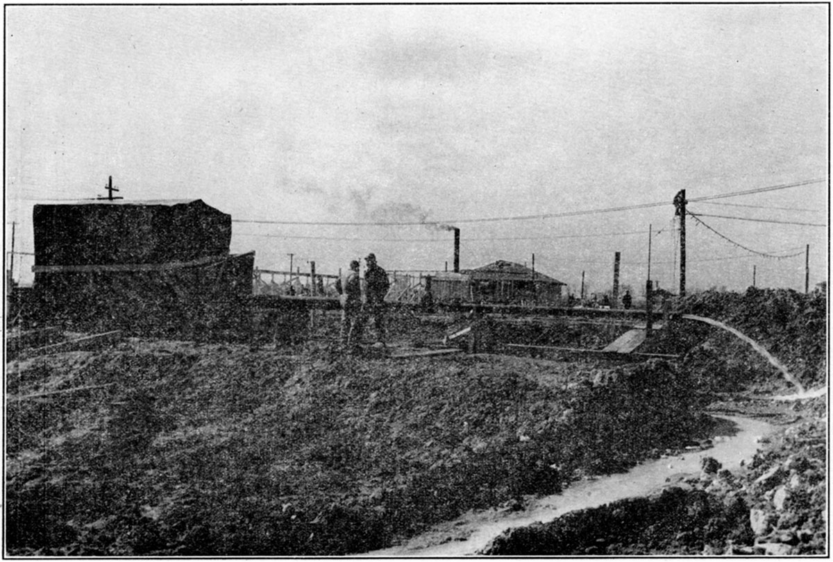 Black and white photo of the Jayhawk Ordnance Works well in Cherokee County, Kansas.