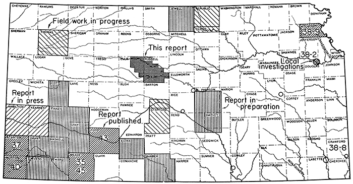 Map of Kansas showing the location of the area discussed in this report