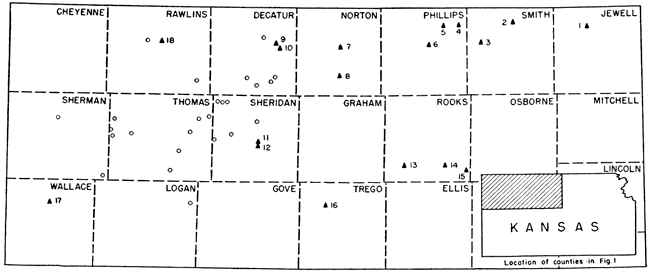 Maps showing location in study; covers northwest Kansas.