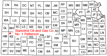 Well located in NE corner of Kearny County, southwest Kansas.