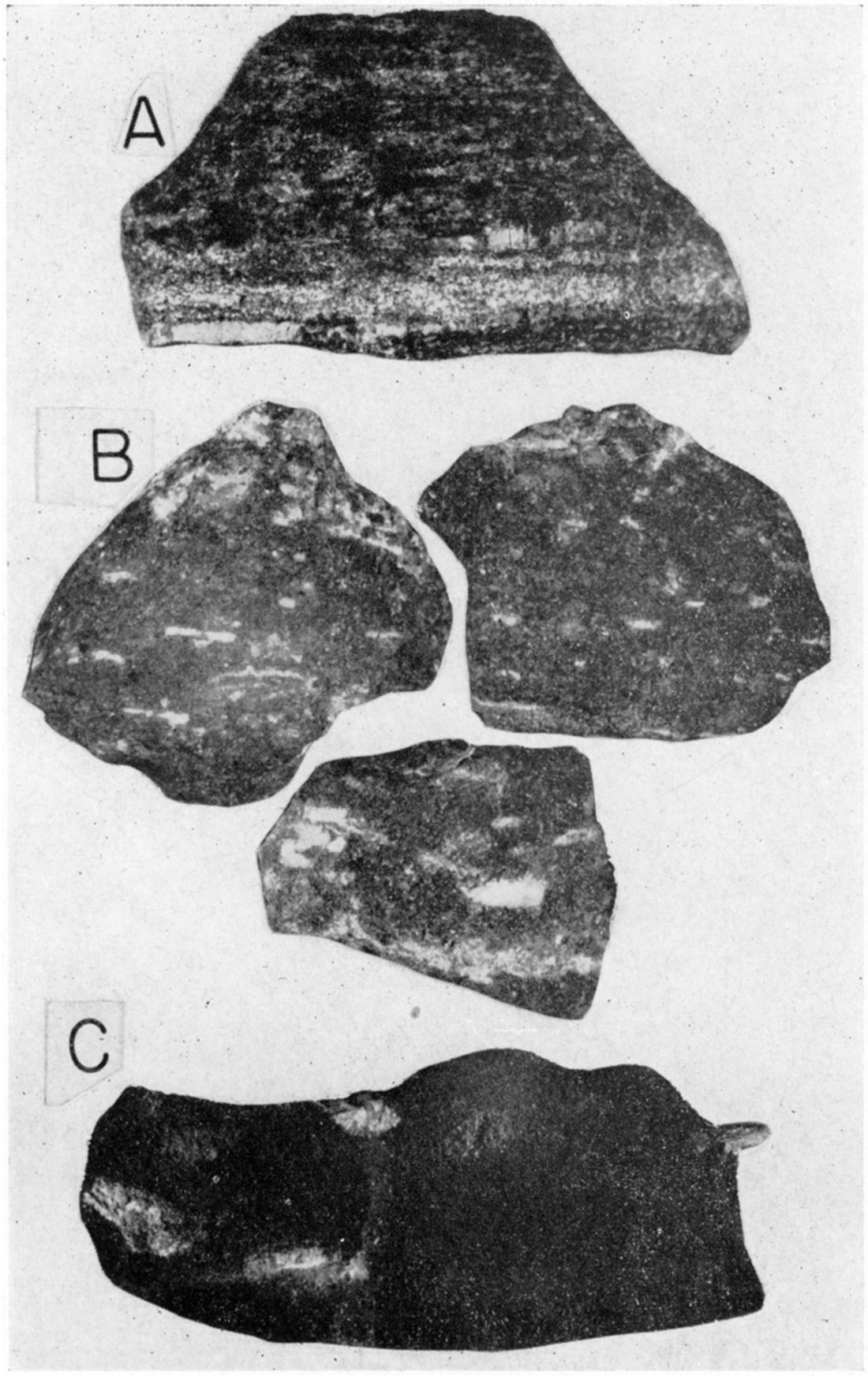 Photographs of chunk samples of McLouth sand shot from wells.