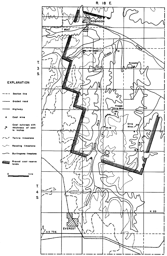 Robinson coal mining district, Brown County.