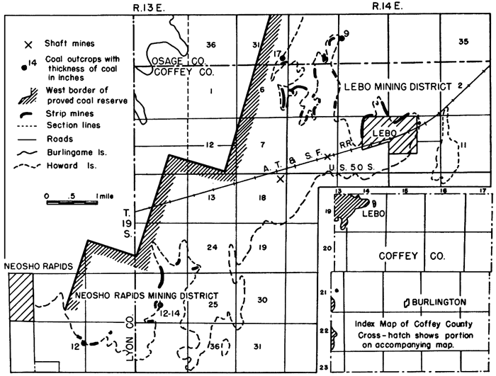 Coal mines in Coffey, Osage, and Lyon counties.